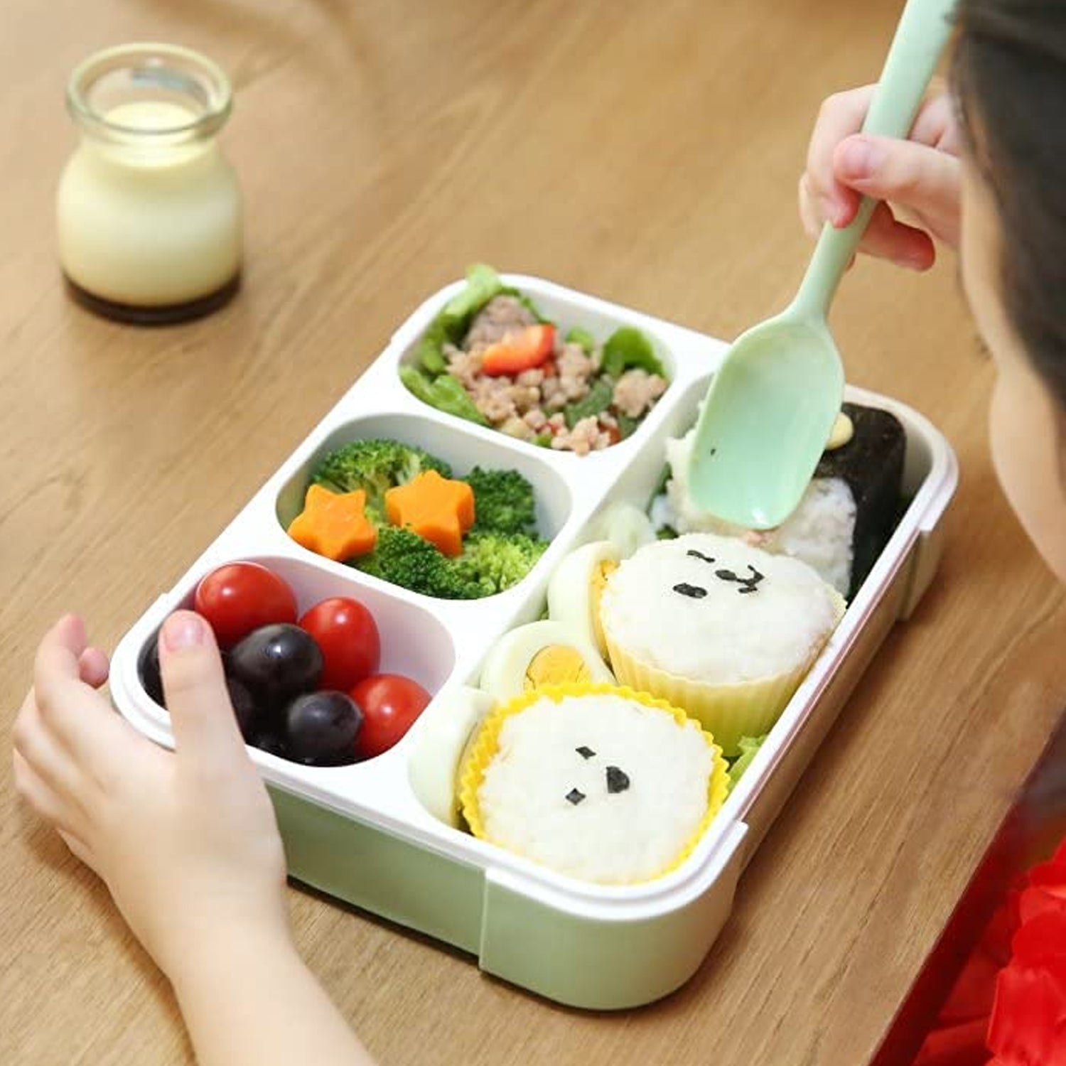 5212 Lunch Box 4 Compartment With Leak Proof Lunch Box For School & Office Use DeoDap 5212 Lunch Box 4 Compartment With Leak Proof Lunch Box For School & Office Use DeoDap